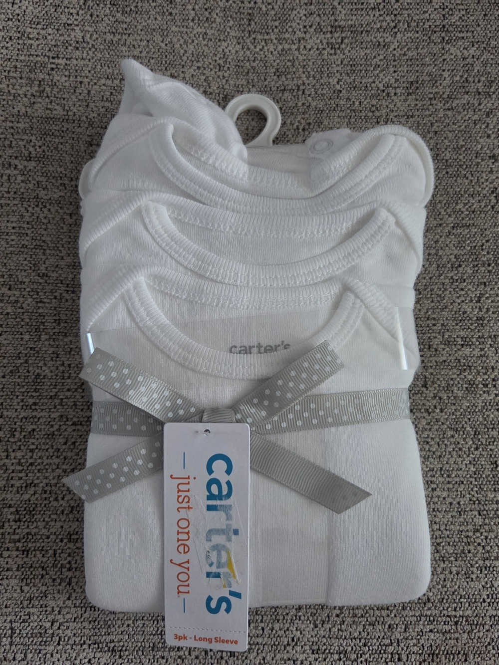 Carter's White Long-Sleeve Baby Bodysuit 3 Pack 6M